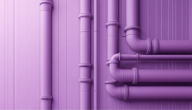 Pipework on a wall